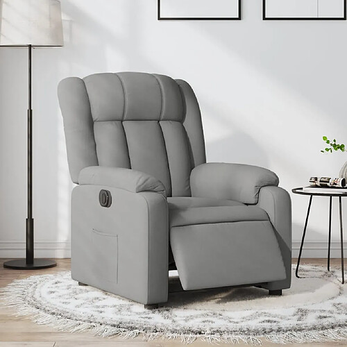 vidaXL Fauteuil inclinable électrique Gris clair Tissu