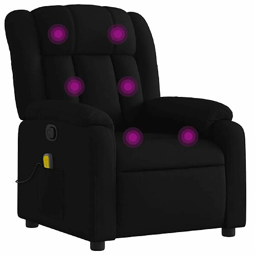 Maison Chic Fauteuil Relax pour salon, Fauteuil de massage inclinable Noir Tissu -GKD91633