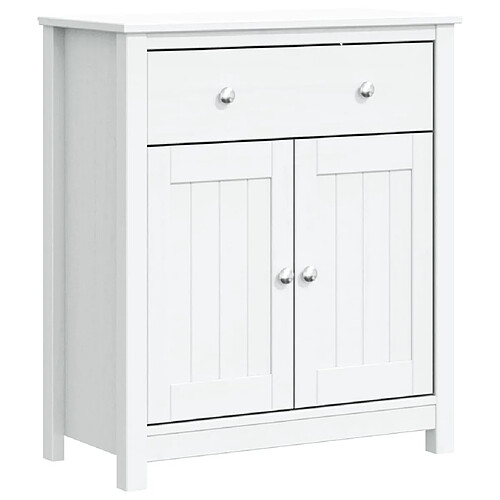 Maison Chic Armoire de salle de bain,Meuble de rangement,Meuble haut BERG blanc 69,5x34x80 cm pin massif -GKD903547