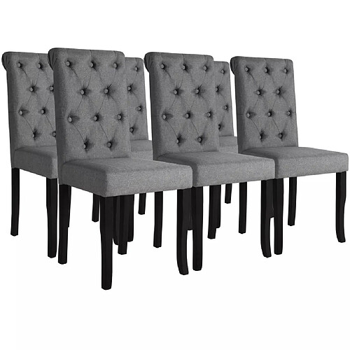 Decoshop26 Lot de 6 chaises de salle à manger cuisine design élégant et intemporel en tissu gris foncé CDS022443