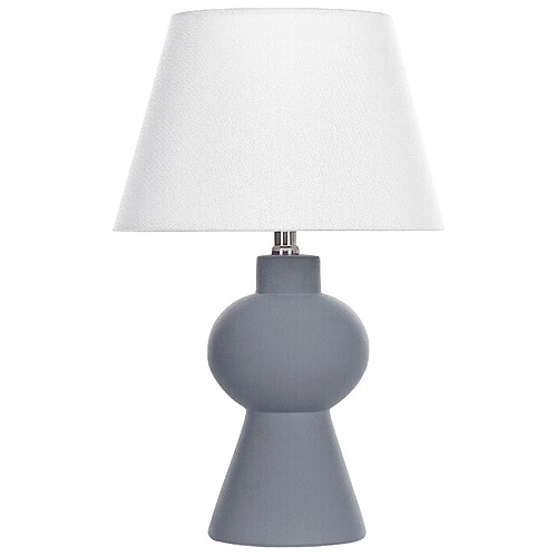 Beliani Lampe à poser en céramique grise FABILOS