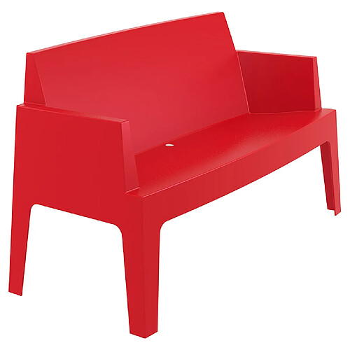 Alterego Banc de jardin 'PLEMO XL' rouge en matière plastique