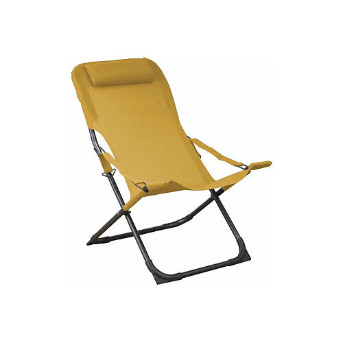 Proloisirs Chaise relax en acier et toile Easy moutarde.