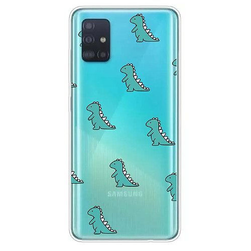 Coque en TPU impression de style dessin animé flexible dinosaures verts pour votre Samsung Galaxy A51