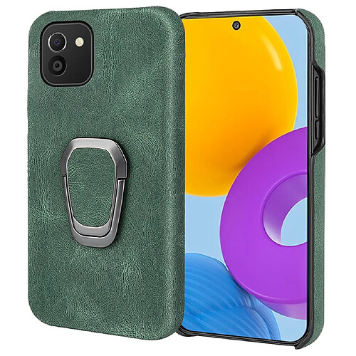 Coque en TPU + PU anti-rayures, antichoc avec béquille à anneau rotatif vert pour votre Samsung Galaxy A03 (EU Version)