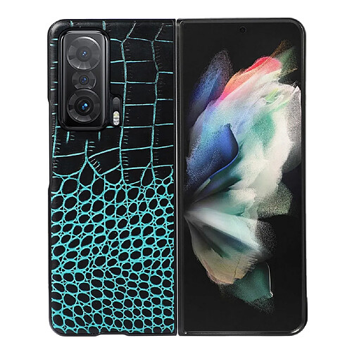 Coque en TPU + cuir véritable texture croco vert pour votre Honor Magic V