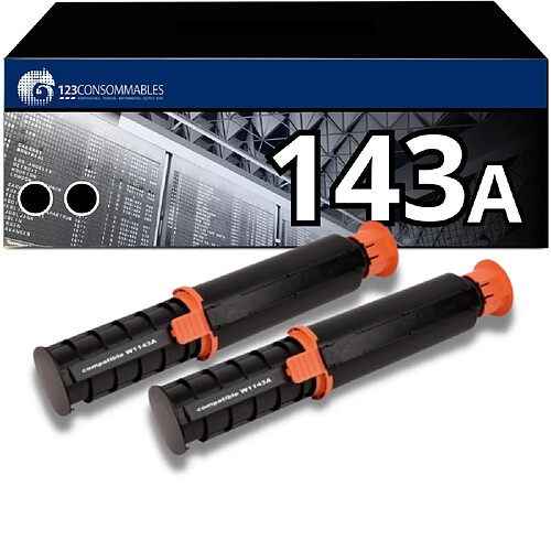 123Consommables Pack 2 Toners compatible avec HP 143A noir