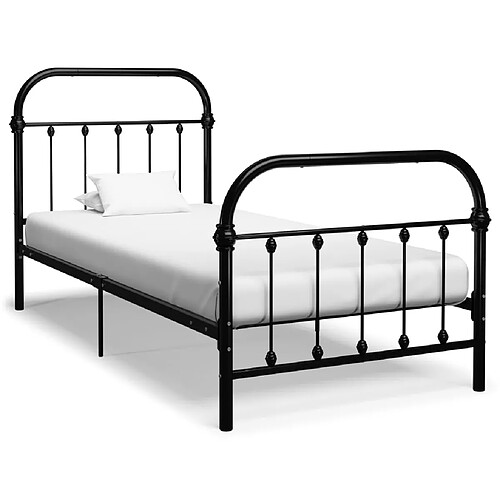 vidaXL Cadre de lit sans matelas noir métal 90x200 cm