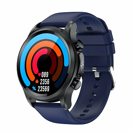 E400 Montre Intelligente Écran Tactile Complet Ecg Ppg Surveillance De L'Oxygène Sanguin Ip68 Étanche Smartwatch Ceinture Bleue