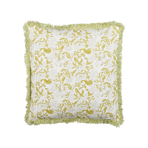 Beliani Coussin FILIX Coton 45 x 45 cm Floral Impression en bloc Vert