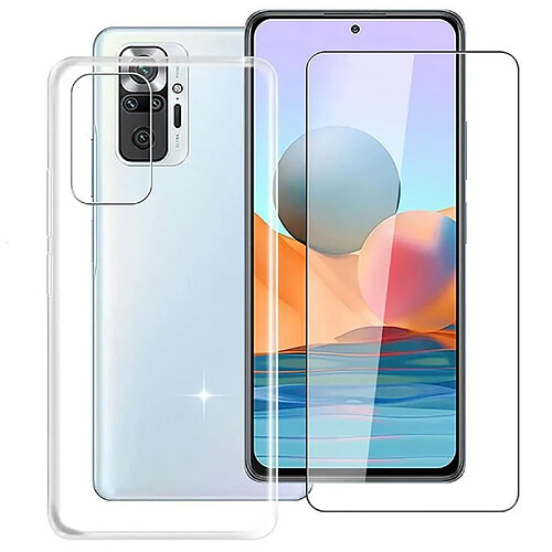 Film protecteur verre trempé pour Xiaomi Redmi Note 10 Pro 6.67" (M2101K6G) + Coque de protection souple - VISIODIRECT -