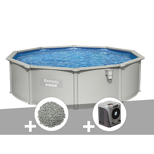 Kit piscine acier ronde Bestway Hydrium 4,60 x 1,20 cm + 10 kg de zéolite + Pompe à chaleur