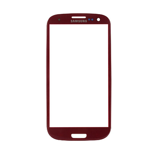 Vitre écran de façade rouge + adhésif pour Samsung Galaxy S3 I9300 I9305