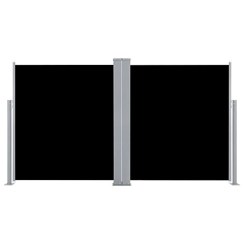 Helloshop26 Auvent paravent store brise-vue latéral rétractable de patio jardin terrasse balcon protection visuelle écran noir 140 x 600 cm 02_0007433