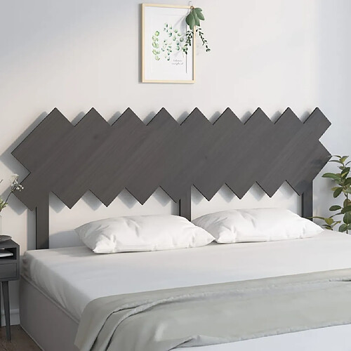 vidaXL Tête de lit Gris 178x3x80,5 cm Bois massif de pin