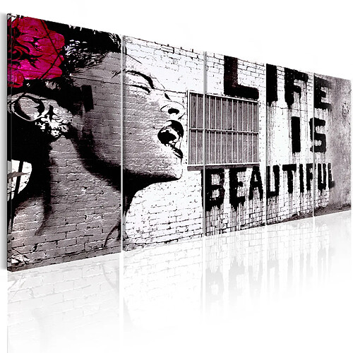 Artgeist Tableau - Banksy: Life is Beautiful [225x90]