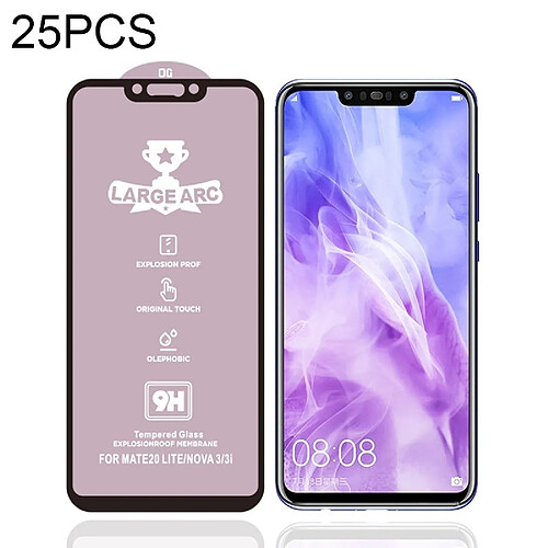 Wewoo Film de verre trempé Pour Huawei nova 3 25 PCS 9H HD de plein écran à haute alumine