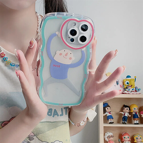 GUPBOO Étui pour iPhone11ProMax Haltérophilie Love Boy Cartoon Phone Case Silicone