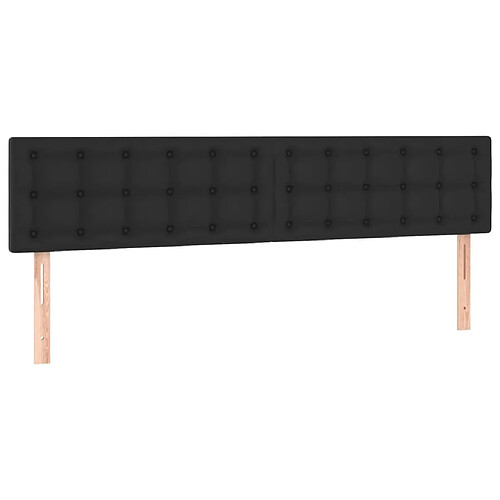 Maison Chic Lot de 2 Têtes de lit design pour chambre - Décoration de lit Noir 100x5x78/88 cm Similicuir -MN79250