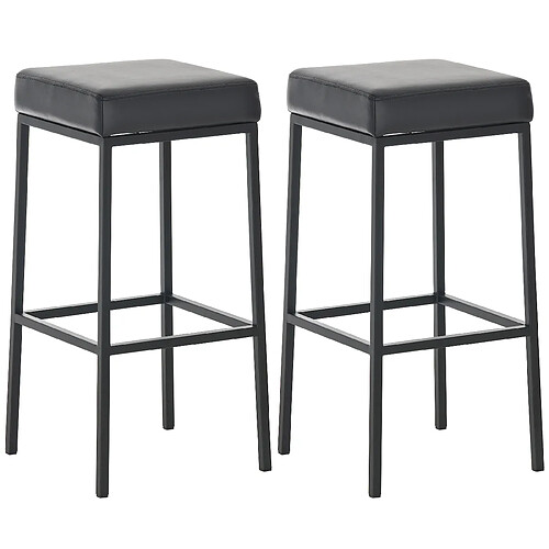 Non Lot de 2 tabourets de bar Montreal 80 simili cuir noir