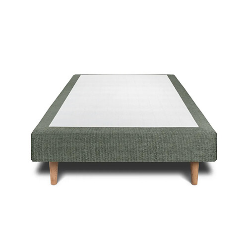 Sommeil de plomb Sommier Tapissier Tissu Vert 100x200 H35cm