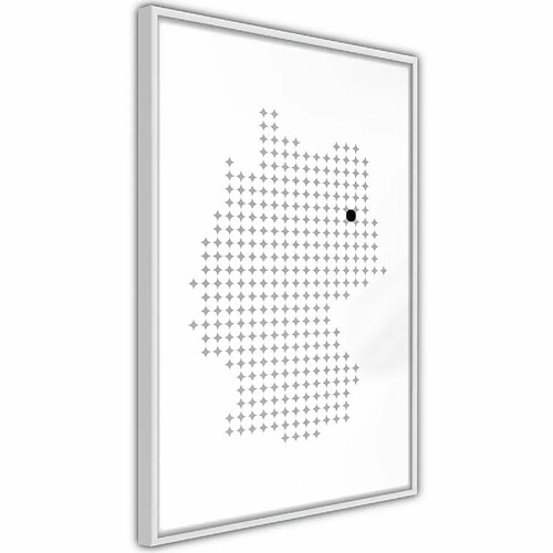 Paris Prix Affiche Murale Encadrée Pixel Map of Germany 30 x 45 cm Blanc