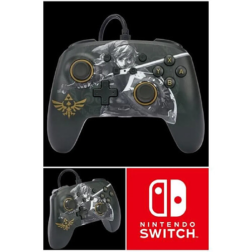 Power A Manette filaire SWITCH Améliorée ZELDA Battle-Ready Link Officielle Nintendo avec Câble USB détachable HQ