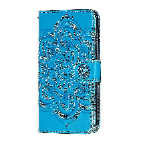 Universal Apple iPhone XS Case d'étui de fleurs multifonctionnelles max - bleu