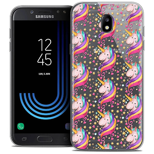 Caseink Coque Housse Etui Samsung Galaxy J5 2017 J530 (5.2 ) [Crystal Gel HD Collection Fantasia Design Licorne Etoilée - Souple - Ultra Fin - Imprimé en France]