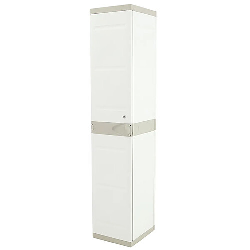 Pegane Colonne / Meuble de rangement intérieur/extérieur coloris beige - Longueur 44 x Profondeur 35 x Hauteur 176 cm