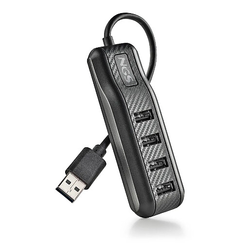 NGS PORT 2.0: 4 Ports Adaptateur USB compatible avec USB2.0 supporte un taux de transfert de données à 1,5/12/480 Mb/s