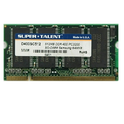 512Mo RAM PC Portable SODIMM Super Talent D266SC512 DDR1 PC-2100 266MHz · Occasion