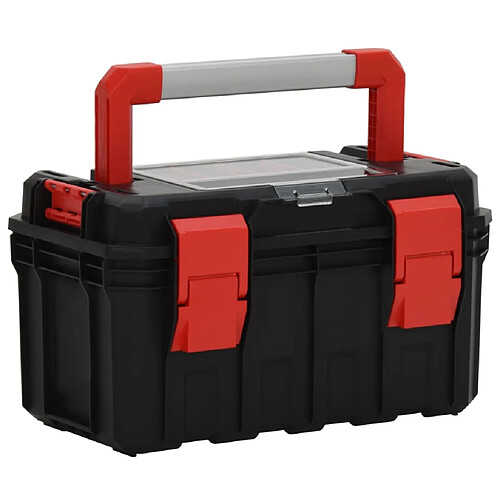 vidaXL Boîte à outils Noir et rouge 45x28x26,5 cm