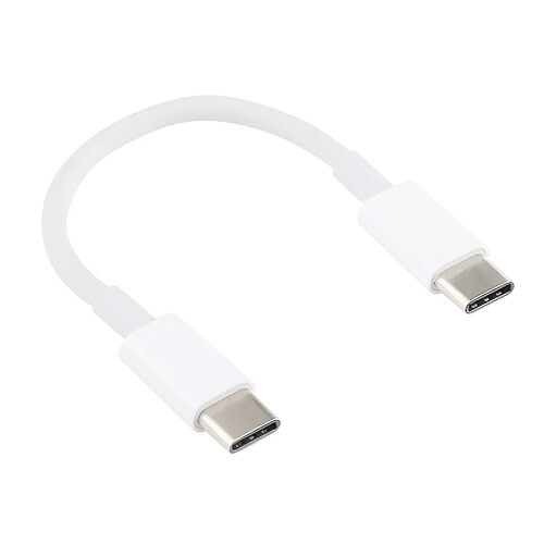 Wewoo Cable Câble de données pour charge rapide et synchronisation USB-C / Type à C-Type / C PD, longueur du câble: 14 cm, pour MacBook, Galaxy S8 S8 + / LG G6 / HuP10 P10 Plus / Xiaomi Mi6 Max 2 autres smartphones (blanc)