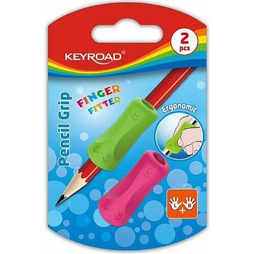 KEYROAD Grip souple en TPR, 16 x 17 x 37 mm, 2 pièces/blister, multicolore, KR971539