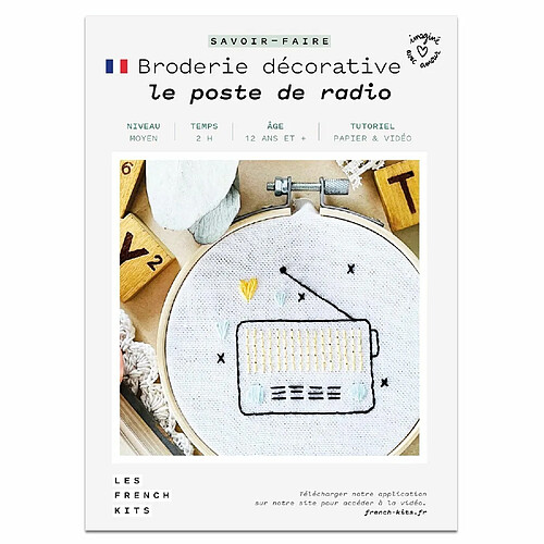 Youdoit Coffret DIY - Broderie décorative - Le poste de radio