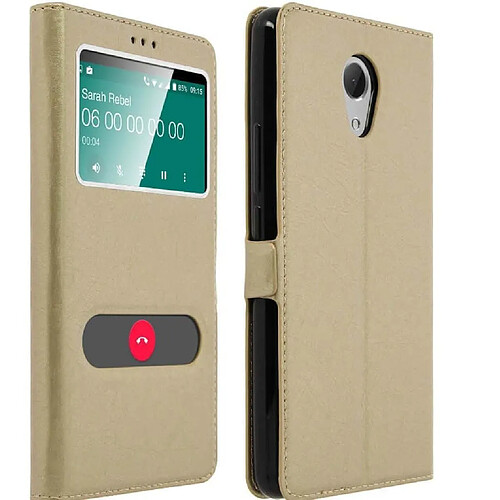 Ipomcase Coque Etui Décrochage Appel WIKO ROBBY Or