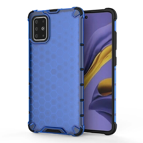 Wewoo Coque Pour Galaxy A51 Shockproof Honeycomb PC + TPU Housse de protection Bleu