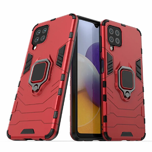 Coque en TPU anti-rayures, hybride avec support en anneau rouge pour votre Samsung Galaxy M32 (Global Version)