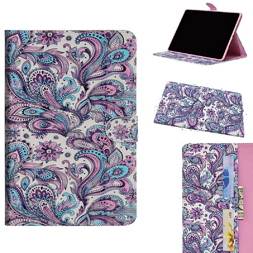 Etui en PU impression de modèle fleurs avec support pour votre Huawei MediaPad T5 10