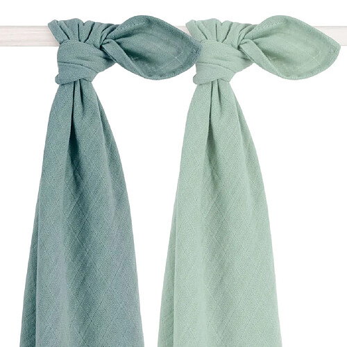 Jollein Torchon multifonctionnel 2 pcs 115x115 cm Vert cendre