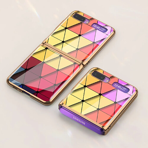 Coque en métal pliage peint triangle coloré pour votre Samsung Galaxy Z Flip