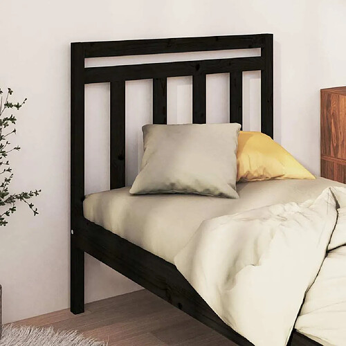 Maison Chic Tête de lit scandinave pour lit adulte,Meuble de chambre Noir 106x4x100 cm Bois massif de pin -MN10387