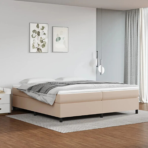 vidaXL Sommier à lattes de lit avec matelas Cappuccino 200x200 cm