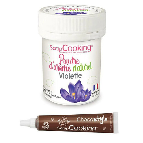 Scrapcooking Arôme alimentaire naturel en poudre violette + Stylo chocolat