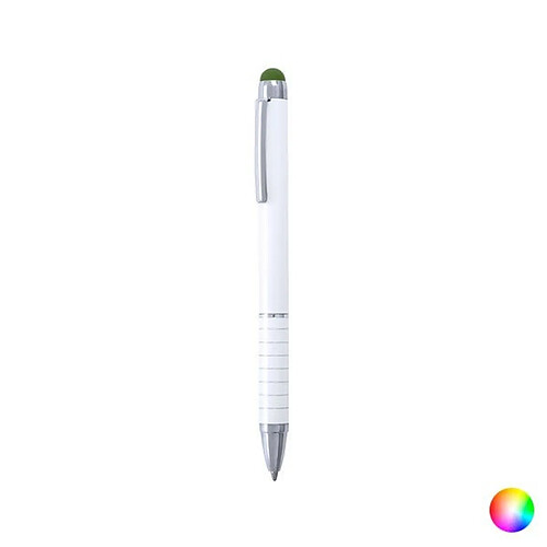 Totalcadeau Stylo en aluminium à plaque tournante avec stylet tactile à bille encre bleu Couleur - Vert pas cher