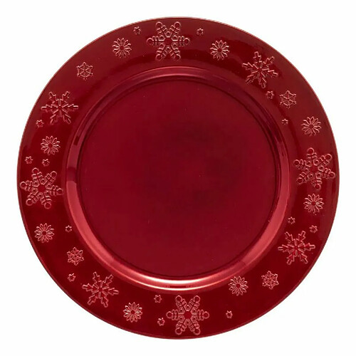 Assiette de Présentation Flocon 33cm Rouge