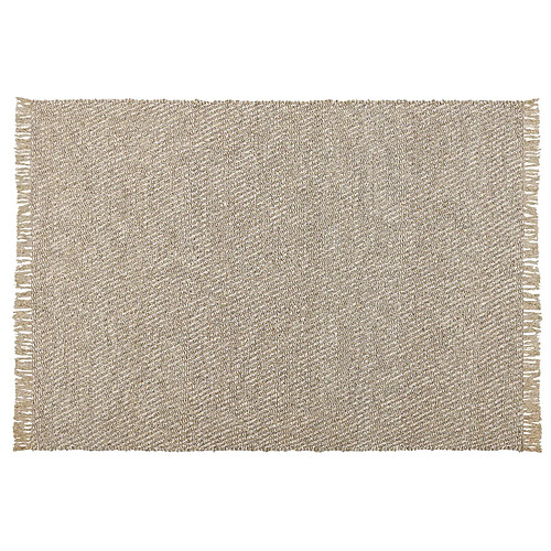 Beliani Tapis beige à motif rayé 140 x 200 cm ALADAG