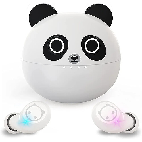 Universal Écouteurs sans fil Panda Touchez les écouteurs Bluetooth avec une boîte de charge 36 heures de jeu pour iPhone et Android