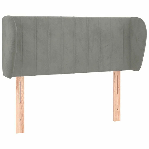 Maison Chic Tête de lit moderne avec oreilles pour chambre - Décoration de lit Gris clair 93x23x78/88 cm Velours -MN86754